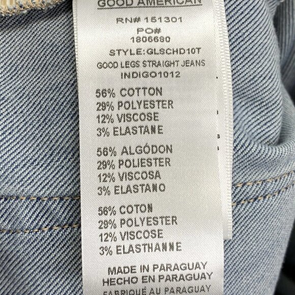 Good American Women’s Good Legs Straight Jeans – Light Blue – Size 14 - Picture 5 of 13